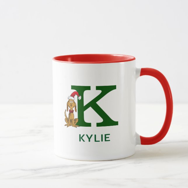 Taza Grinch Max clásico | Nombre y monograma K (Derecha)