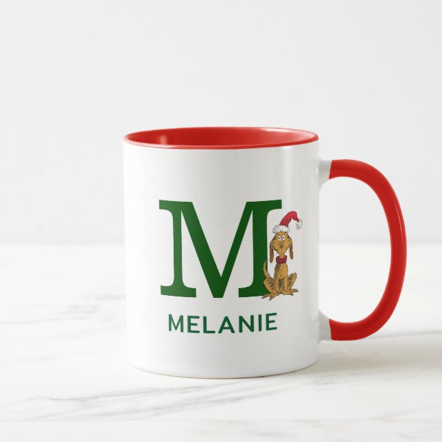 Taza Grinch Max clásico | Nombre y Monograma M (Derecha)