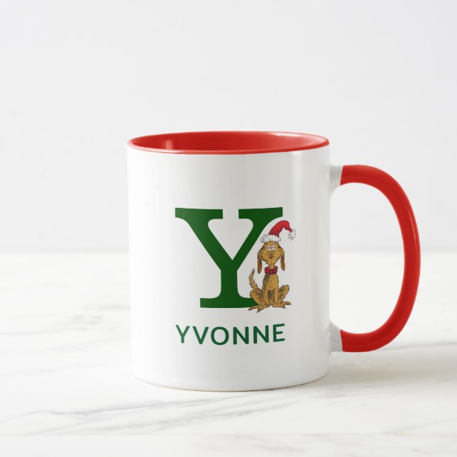 Taza Grinch Max clásico | Nombre y monograma Y (Derecha)