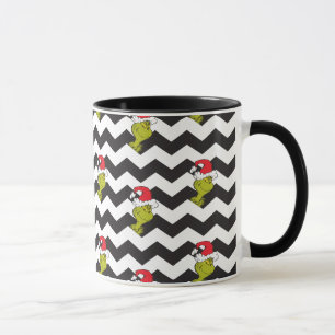 Taza Grinch   Patrón de Chevron de Vacaciones en Blanco