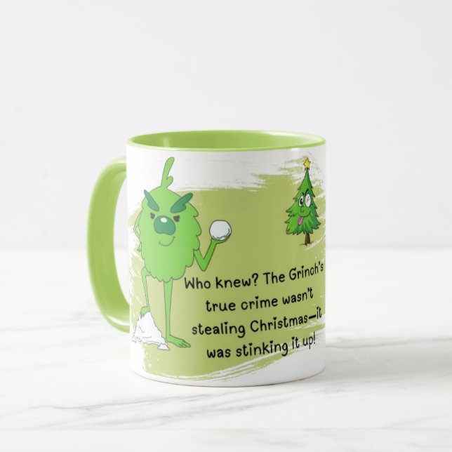 Taza Grinch Vibes Coffee Mug - Sips Perfectamente Jugad (Anverso izquierdo)