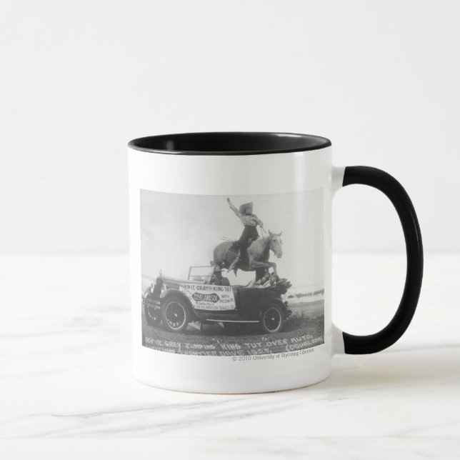 Taza Gris de Bonnie que salta su caballo (Derecha)