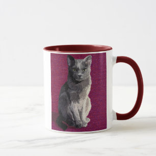 Taza gris del gato