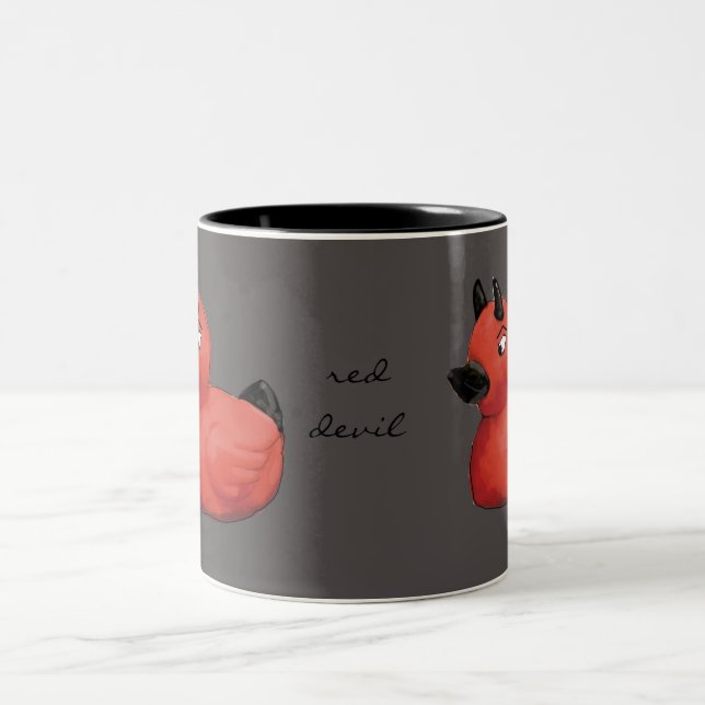 Taza gris del pato del diablo (Centro)