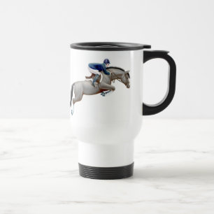 Taza gris del viaje del caballo del puente del