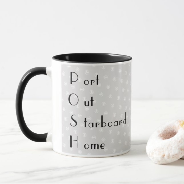 Taza Gris elegante inspirado en el crucero POSH (Con donut)