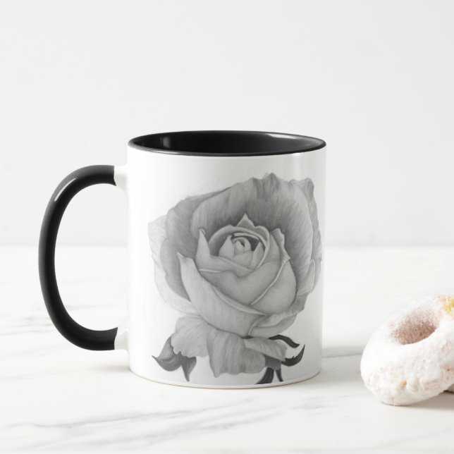 Taza Gris Rosa de Dos Tonos (Con donut)
