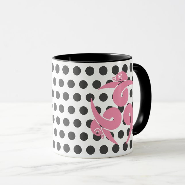 Taza Gris rosa oriental tres artes magnéticas japonesas (Anverso derecho)