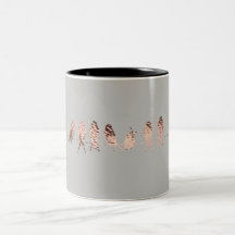 Taza gris simple - falsos pájaros de cobre en