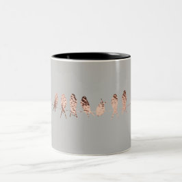 Taza gris simple - falsos pájaros de cobre en