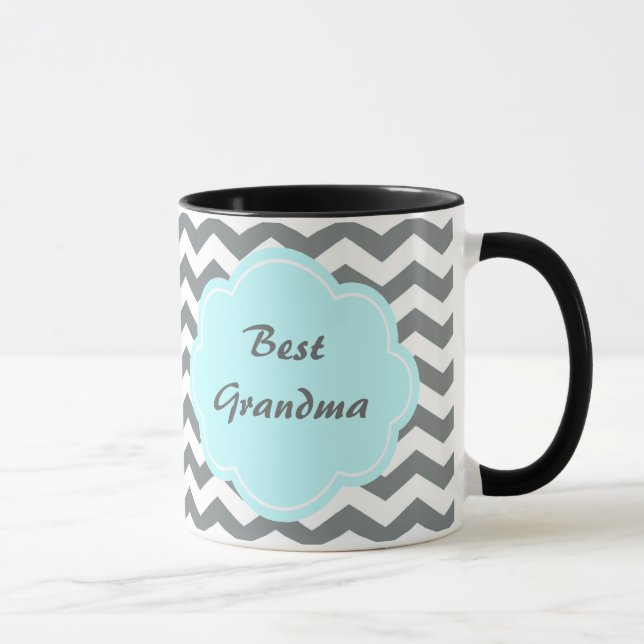Taza grisona moderna, mejor abuela de chevron blanco (Derecha)