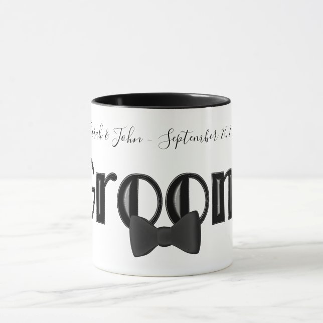 Taza Groom Cute Boda personalizado (Centro)