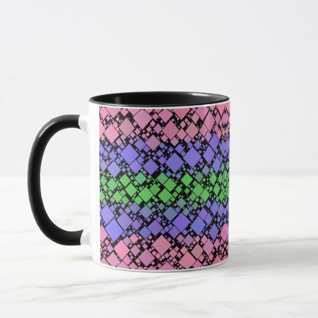 Taza Groovy Boho Retro Mod Geométrico Orgullo Trigénero (Izquierda)