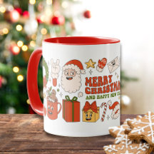 Groovy Hippie Retro Merry Christmas Santa Funny