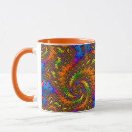 Taza Groovy Retro Psicodélico Espiral Arte Fractal