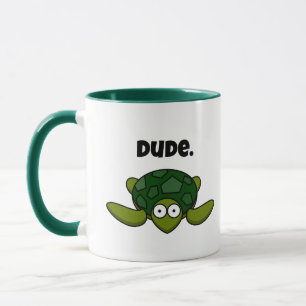Taza Groovy Sea Turtle Personalizado, Funny Ocean "Dude