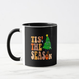 Taza Groovy Tis The Season Navidad Pino