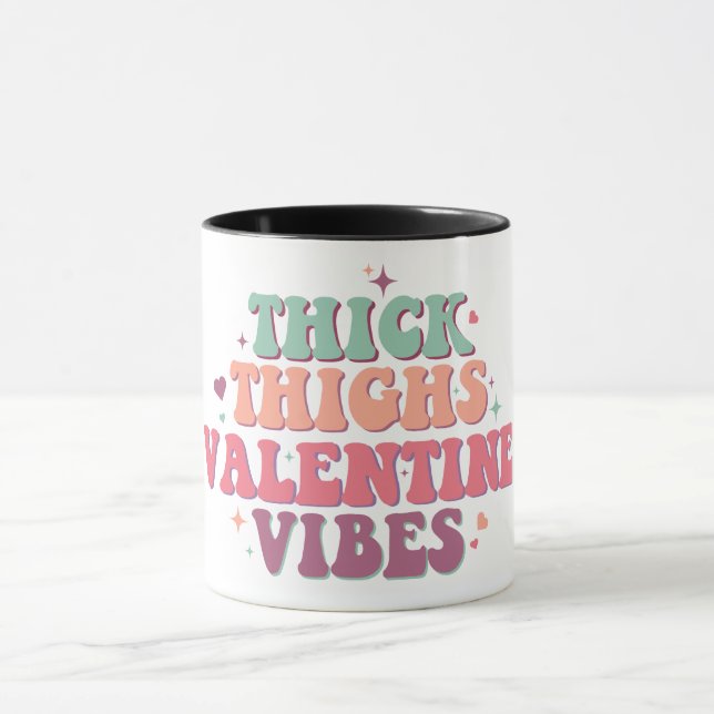 Taza Grossos pesos San Valentín Vibes retro fuente dive (Centro)