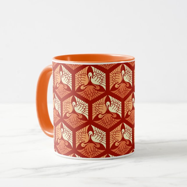 Taza Grullas japonesas, mandarín y Naranja ligero (Anverso izquierdo)