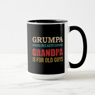 Taza Grumpa porque abuelo para los viejos retro vintage