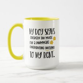 Taza Grumpy Dog Cita graciosa con foto Mascota amarilla