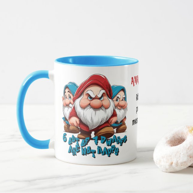 Taza Grumpy y personalizado de amigos (Con donut)