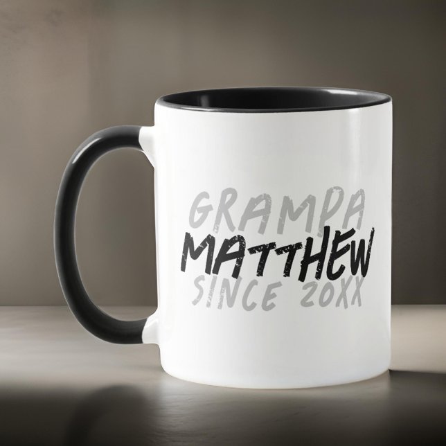Taza Grunge blanco y negro moderno para el Guay Grampa (Subido por el creador)