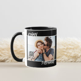 Taza Grunge negro personalizado que rocías mi foto mund