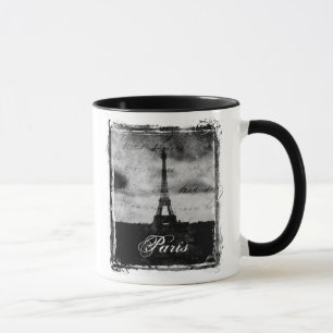 Taza Grunge París texturizada borde