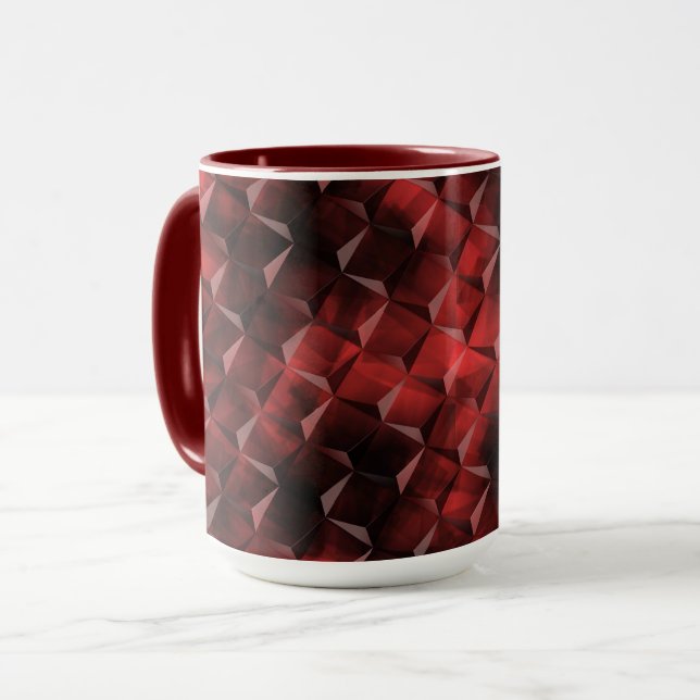 Taza Grungy escalones 3D cuadrados estilo con manchas d (Anverso izquierdo)
