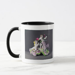 Taza Grupo de Longton Pasillo, dos putti con la cabra,