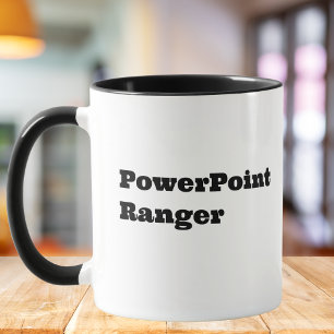 Taza Guardabosques de PowerPoint, cita divertida de com