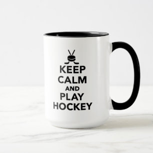 Taza Guarde el hockey de la calma y del juego