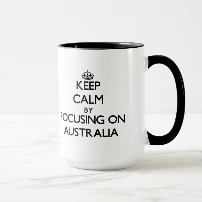 Taza Guarde la calma centrándose en Australia (Derecha)