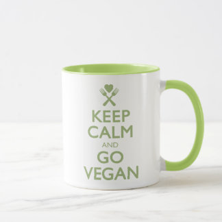 Taza Guarde la calma para ir vegano
