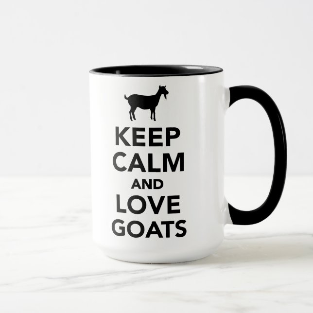 Taza Guarde la calma y ame las cabras (Derecha)
