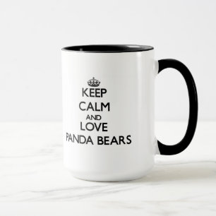 Taza Guarde la calma y ame los osos de panda