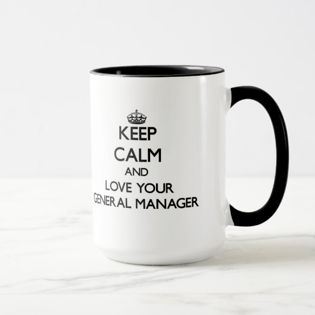 Taza Guarde la calma y ame su director general (Derecha)