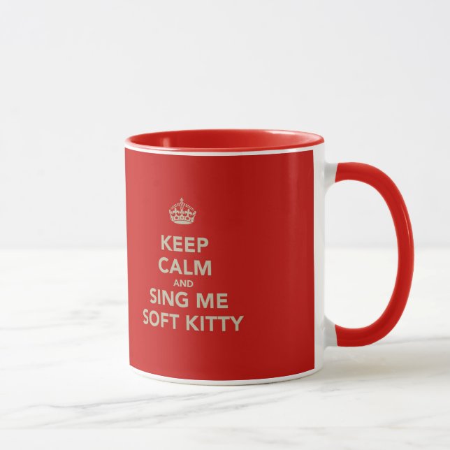 Taza Guarde la calma y cánteme el gatito suave (Derecha)