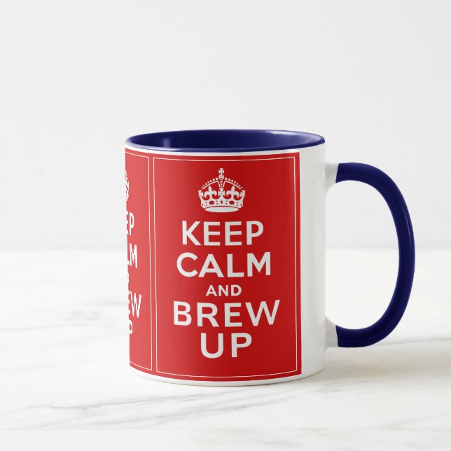 Taza Guarde la calma y el Brew para arriba (Derecha)