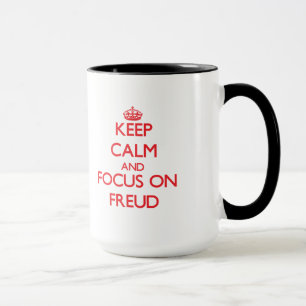 Taza Guarde la calma y el foco en Freud