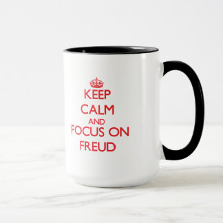 Taza Guarde la calma y el foco en Freud