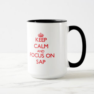 Taza Guarde la calma y el foco en la savia