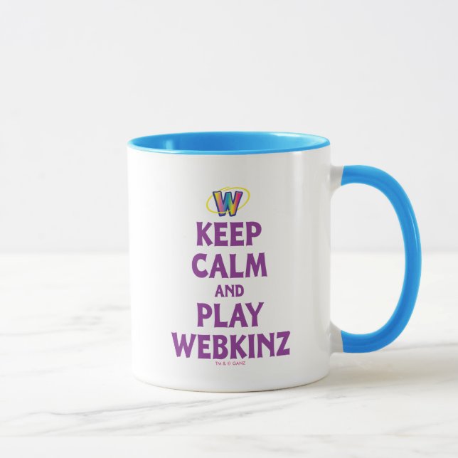 Taza Guarde la calma y el juego Webkinz (Derecha)