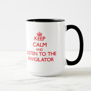 Taza Guarde la calma y escuche el vigilante