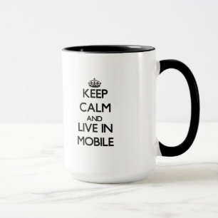 Taza Guarde la calma y viva en móvil