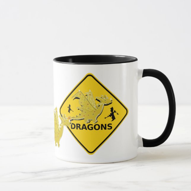 Taza Guárdese de Rótulo de los dragones del dibujo (Derecha)