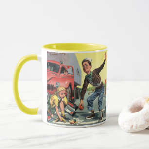 Taza Guardia de la patrulla de seguridad vintage ayudan