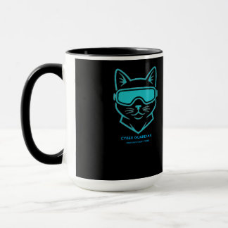 Taza Guardian Cibernético Gato Neon - Entusiasta de Cib
