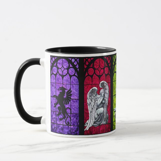 Taza Guardianes míticos en vidrio emplomado (Izquierda)